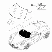 Alfa Romeo 4C első szélvédő üveg ablak gyári új 50525941