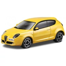 Alfa Romeo MiTo sárga 1:43 modellautó Burago Új Dobozos fém