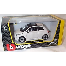 Fiat 500 1:24 Fehér Bburago Modellautó új dobozos nyitható fém