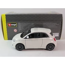 Fiat 500E 1:24 Burago Fehér modellautó Új Dobozos