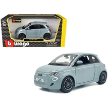 Fiat 500E 1:24 Burago kék - szürke modellautó Új Dobozos