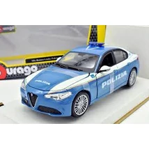 Alfa Romeo Giulia 1:24 Burago POLIZIA Dobozos új fém nyitható Modellautó