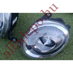 Fiat 500 fekete hátteres projektoros halogén gyári Facelift fényszóró lámpa pár gyári  Fiat 500 fekete hátteres projektoros halogén gyári Facelift fényszóró lámpa pár gyári