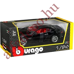 Burago Maserati Granturismo 1/24 1:24 modellautó Dobozos új nyitható fém fekete piros belső