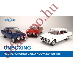 Alfa Romeo NUOVA GIULIA 1600 SUPER 1974 1:18 fém új modellautó MCG kék