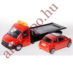 Fiat 500 1:43 Piros és MERCEDES BENZ - SPRINTER autómentő Flatbed Transport egyben Burago Új