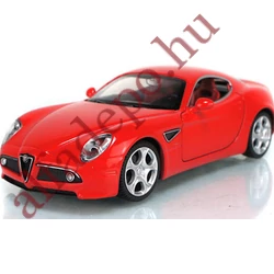 Alfa Romeo 8C competizione 1:32 Silver Wheel fém nyitható világító új dobozos modellautó