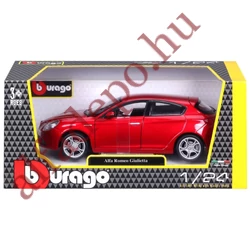 Alfa Romeo Giulietta Rosso 1:24 Burago BBurago modellautó fém nyitható Dobozos ÚJ