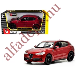 Alfa Romeo Stelvio QV 1:24 modellautó Burago Fém Nyitható Új Dobozos