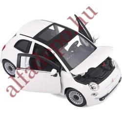 Fiat 500 1:24 Fehér Bburago Modellautó új dobozos nyitható fém