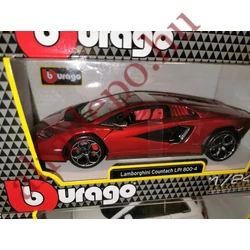 Lamborghini Countach LPI 800-4 Bordó 1:24 Burago Dobozos új Modellautó
