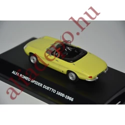 Alfa Romeo Spider Duetto 1600 1966 sárga 1:43 vitrines dobozos új Maxi Car Modellautó