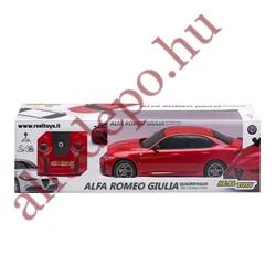 Alfa Romeo Giulia 1:18 távirányítós autó autómodell Re.el Toys Piros Új Dobozos