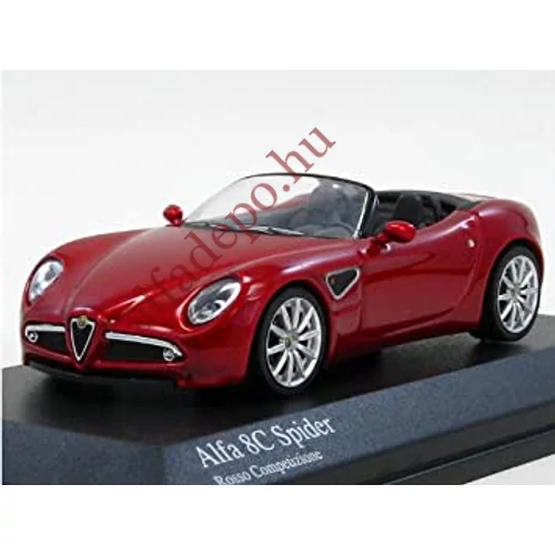 Alfa Romeo 8c Spider Piros 1:64 Minichamps Új Dobozos Modellautó