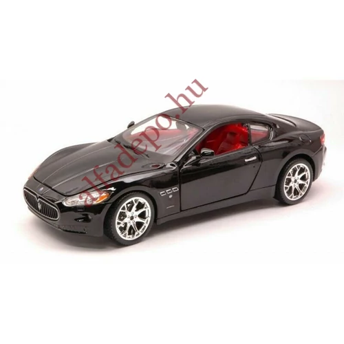 Burago Maserati Granturismo 1/24 1:24 modellautó Dobozos új nyitható fém fekete piros belső