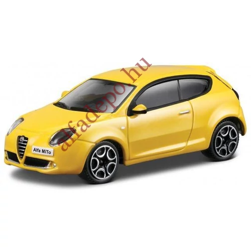 Alfa Romeo MiTo sárga 1:43 modellautó Burago Új Dobozos fém