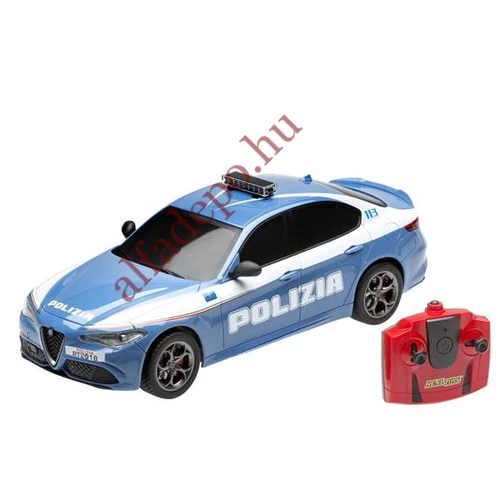 Alfa Romeo Giulia 1:18 távirányítós autó autómodell Re.el Toys Polizia Új Dobozos