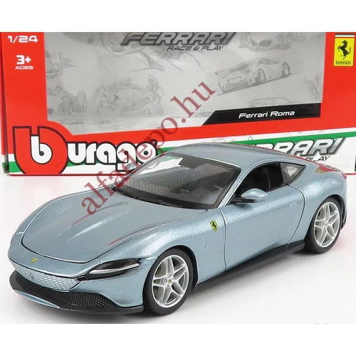 Ferrari Roma Ezüst 1:24 Burago BBurago Nyitható fém ÚJ Dobozos Modellautó