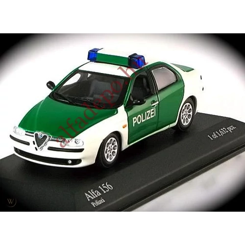 Alfa Romeo 156 Berlina Polizei 1:43 Minichamps Vitrines Új Dobozos Modellautó 