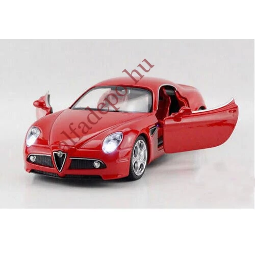 Alfa Romeo 8C competizione 1:32 Silver Wheel fém nyitható világító új dobozos modellautó