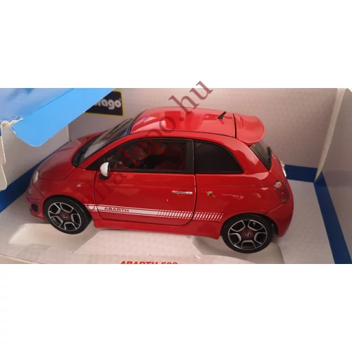 Abarth Fiat 500 1:18 Új Dobozos Piros fém nyitható Modellautó