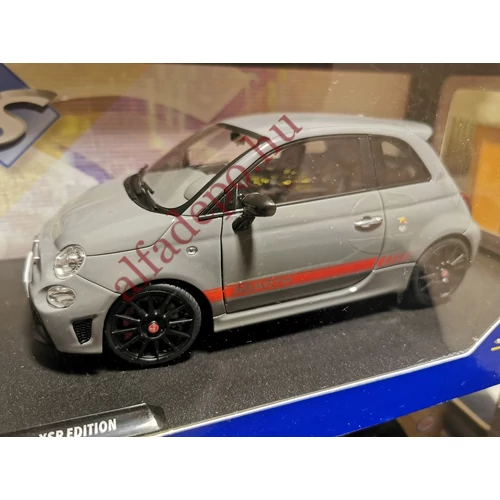 Abarth 695 Fiat 500 Facelift 1:18 Új Dobozos Szürke fém nyitható Modellautó SOLIDO