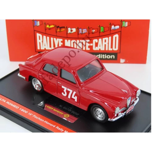 Alfa Romeo 1900 Rally Monte Carlo 1955 1:43 BRUMM Dobozos új Műanyag vitrines Modellautó