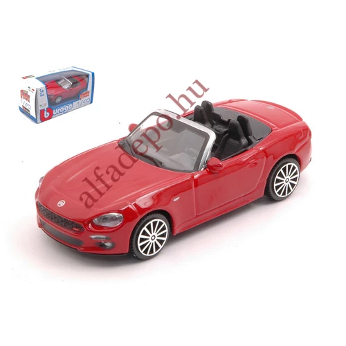 Fiat 124 Spider Piros 1:43 Burago modellautó Új Dobozos 