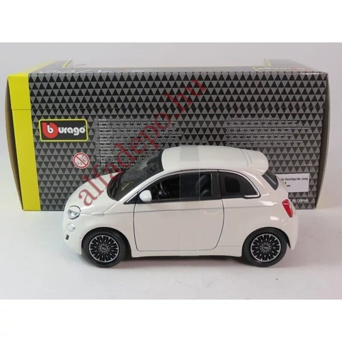 Fiat 500E 1:24 Burago Fehér modellautó Új Dobozos
