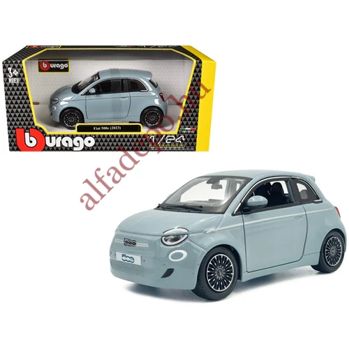 Fiat 500E 1:24 Burago kék - szürke modellautó Új Dobozos