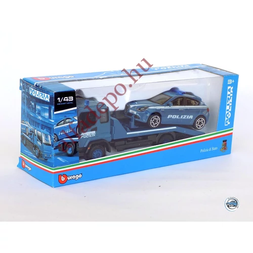 Alfa Romeo Giulietta POLIZIA és Autómentő Bburago 1:43 új dobozos modellautó szett