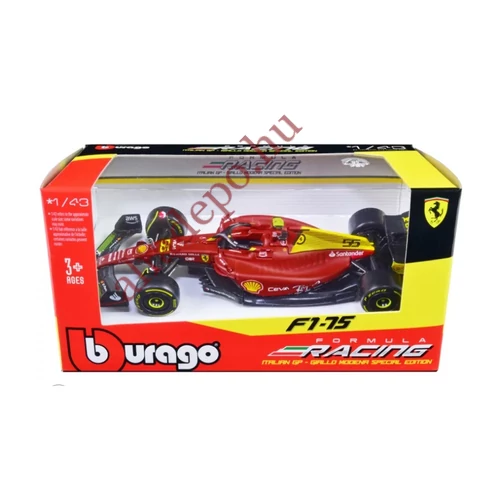 Ferrari F1-75 #55 Carlos Sainz “Giallo Modena” 2022 1:43 Burago Modellautó új Dobozos