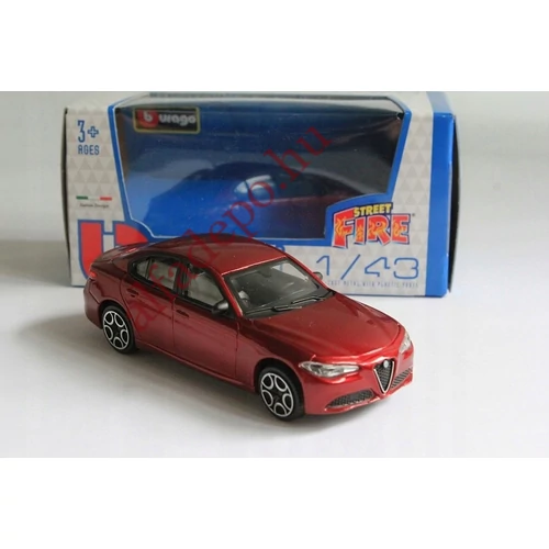 Alfa Romeo Giulia 1:43 Bburago metál piros dobozos új Modellautó