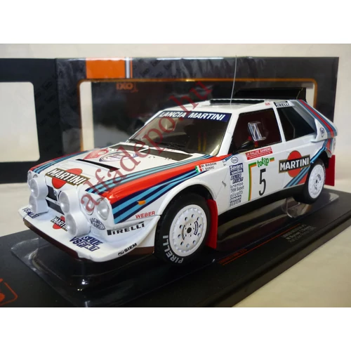 LANCIA DELTA S4 MARTINI RALLY SANREMO 1986 M.BIASION Éjszakai verzió Ixo 1:18 Modellautó új Dobozos