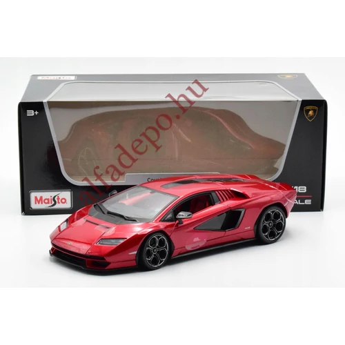 LAMBORGHINI COUNTACH LPI 800-4 1:18 Maisto fém nyitható metál piros Modellautó