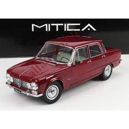 Alfa Romeo Giulia 1.6 TI 1962 Rosso Amaranto Sötét Piros MITICA 1:18 dobozos új Modellautó