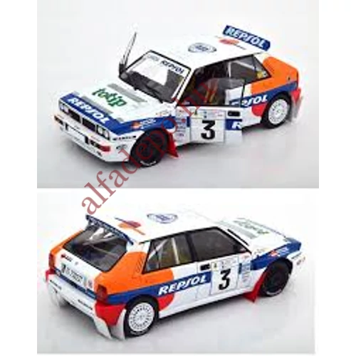 LANCIA DELTA HF INTEGRALE REPSOL C. Sainz 1:18 Solido Nyitható új Modellautó