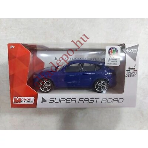 Alfa Romeo Stelvio Mondo Motors Kék 1:43 új modellautó 