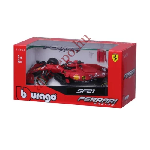 Ferrari SF21 1:43 BBurago Charles Leclerc új Dobozos modellautó